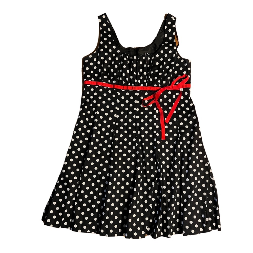 K Studio Collection black and white polka dot dress.